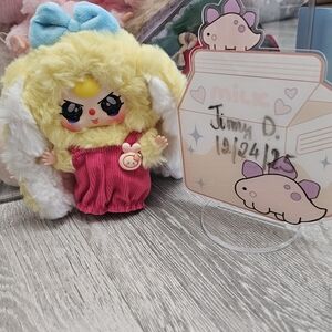 Cute Plush Doll with Yellow and Pink Outfit